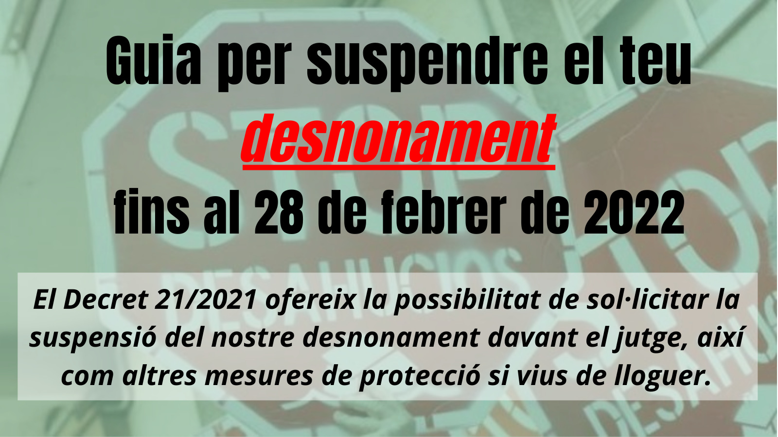 Read more about the article Guia per a sol·licitar la moratoria de desnonaments