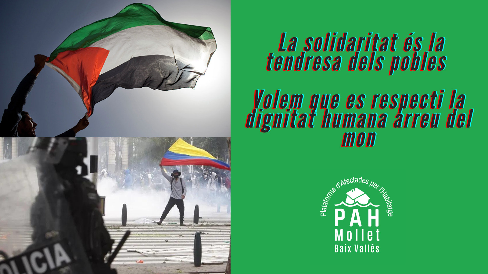 Més informació sobre l'article Suport absolut a Palestina i Colombia